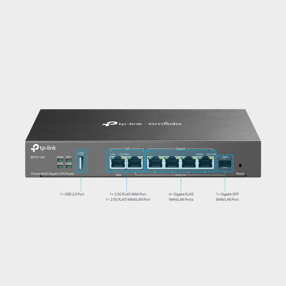 TP-Link ER707-M2 Omada 6 Port Multi-Gigabit VPN Router