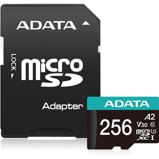 ADATA Premier Pro microSDXC UHS-I U3 A2 V30 Card with Adapter 256GB