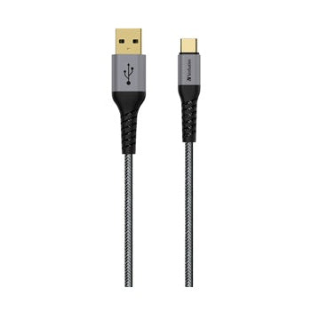 Verbatim Sync & Charge USB Type-C to Type A Tough Max Cable 120cm Grey
