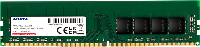 ADATA Premier 32GB DDR4 3200 2048X8 U-DIMM Lifetime wty