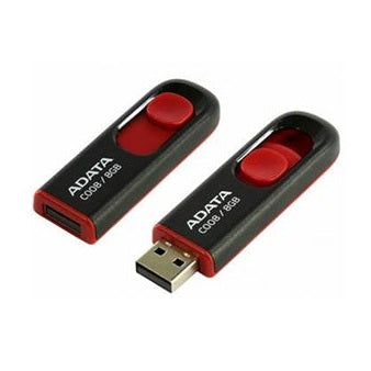 ADATA C008 Retractable USB 2.0 64GB Black/RedFlash Drive