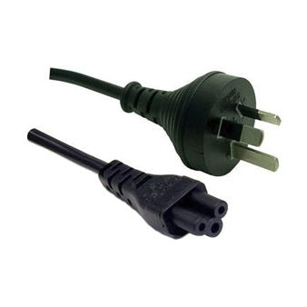 3 Pin Power Lead (M) to C5 Clover (M) 1m Power Cable - Bulk