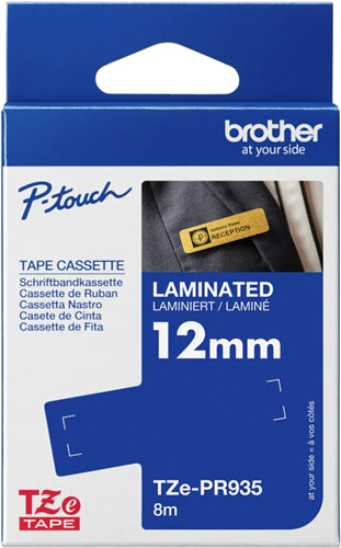 Brother TZe-PR935 12mm White on Premium Silver Labelling Tape