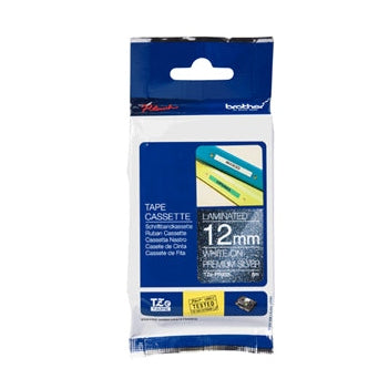 Brother TZe-PR935 12mm White on Premium Silver Labelling Tape