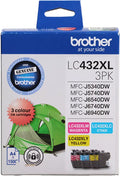Brother LC432XL3PKS 3-Pack High Yield Ink Cartridge (C/M/Y)