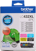 Brother LC432XL4PKS 4-Pack High Yiel Ink Cartridge (B/C/M/Y)