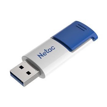 Netac U182 USB3 Flash Drive 128GB UFD Retractable Blue/White
