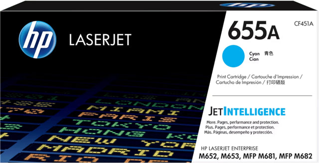 HP 655A Cyan Original LaserJet Toner Cartridge
