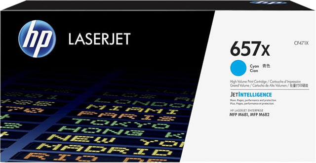 HP 657X High Yield Cyan Original LaserJet Toner Cartridge