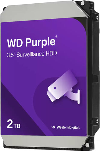 WD Purple SATA 3.5" 5400rpm 64MB 2TB Surveillance HDD 3Yr Wty