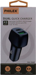 Sansai Dual USB Car Charger - Type-C & Type-A