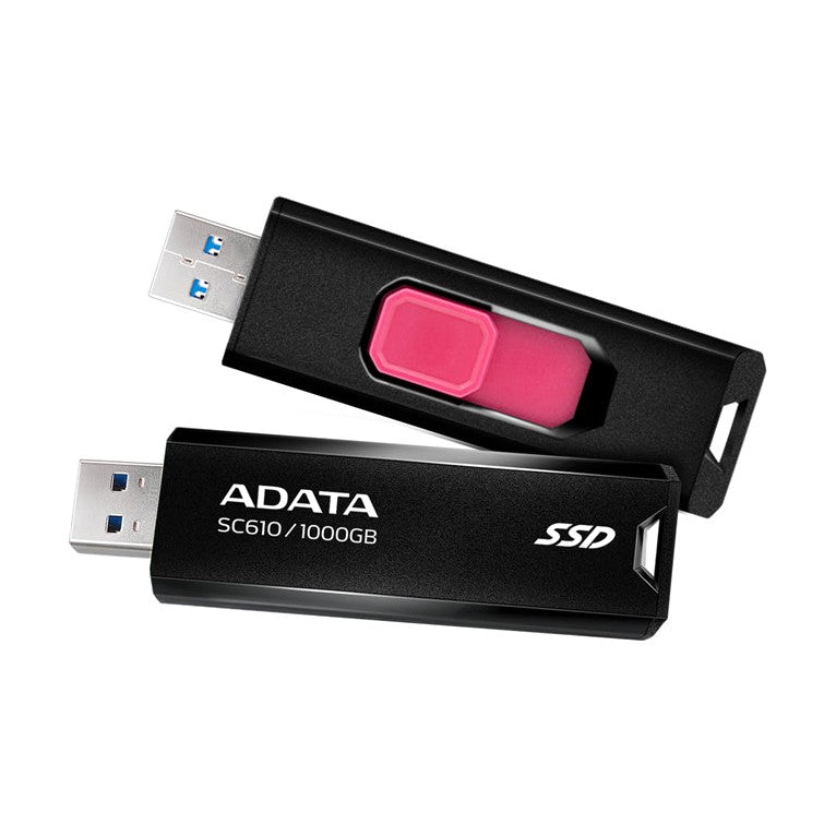 ADATA SC610 Retractable USB3.2 Gen 2 1TB External SSD 5yr wty