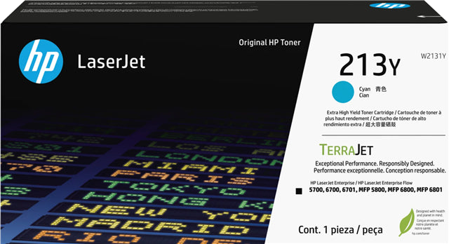 HP 213Y Extra High Yield Cyan Original LaserJet Toner Cartridge