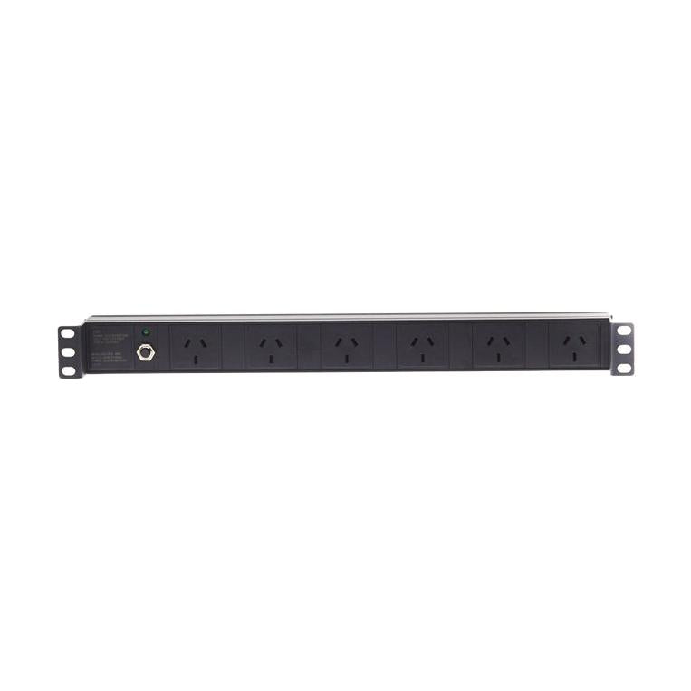 4Cabling 1RU 6 Way GPO Recessed Rack Mount PDU Power Rail (Drop Ship)