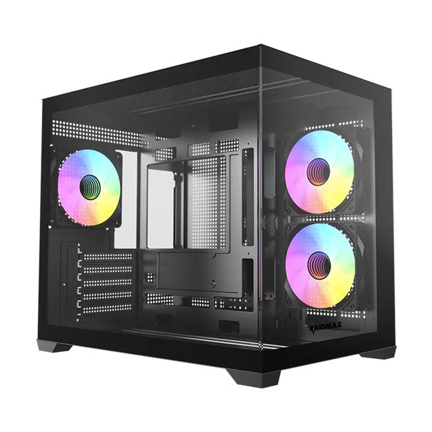 Raidmax i600 Plus MATX Mini-Tower Case Tempered Glass Black with ARGB