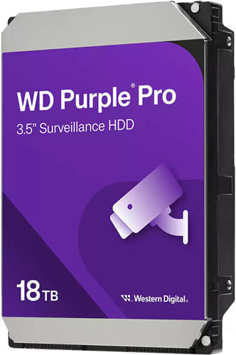 WD Purple Pro 18TB SATA 3.5" 7200RPM 512MB Surveillance HDD 3Yr Wty