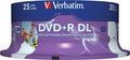 Verbatim DVD+R DL 8.5GB 8x White Wide Printable 25 Pack on Spindle