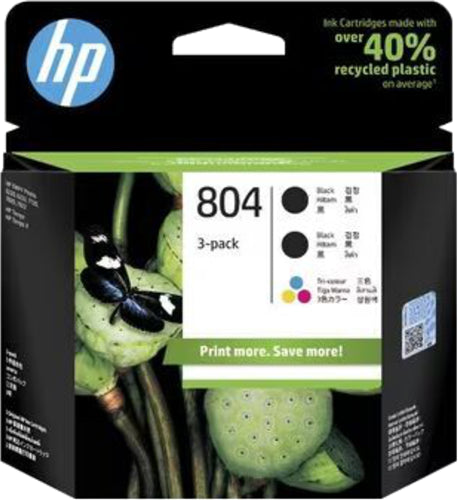 HP 804 Clr/Black Ink Cartridge Combo 3-Pack