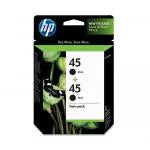 HP 45 Black Ink Cartridge, TWIN PACK